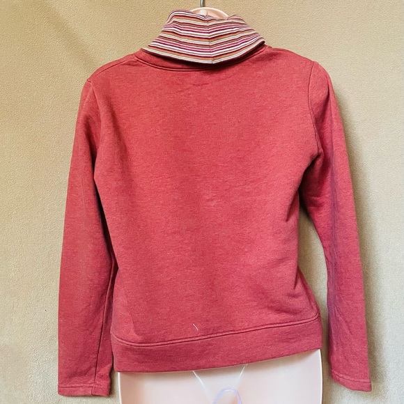 Cute Y2k turtle neck faux two piece floral sweater top pink orange Size US Small - Picture 4 of 6